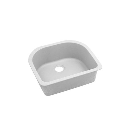 Elkay Quartz Classic 25 X 22 X 8-1/2 Single Bowl Undermount Sink White ELGSU2522WH0